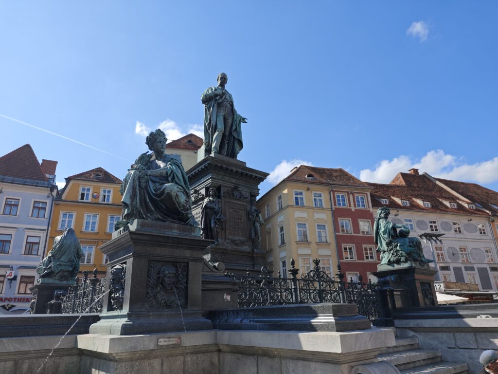 Erzherzog Johann Brunnen in der Altstadt von Graz